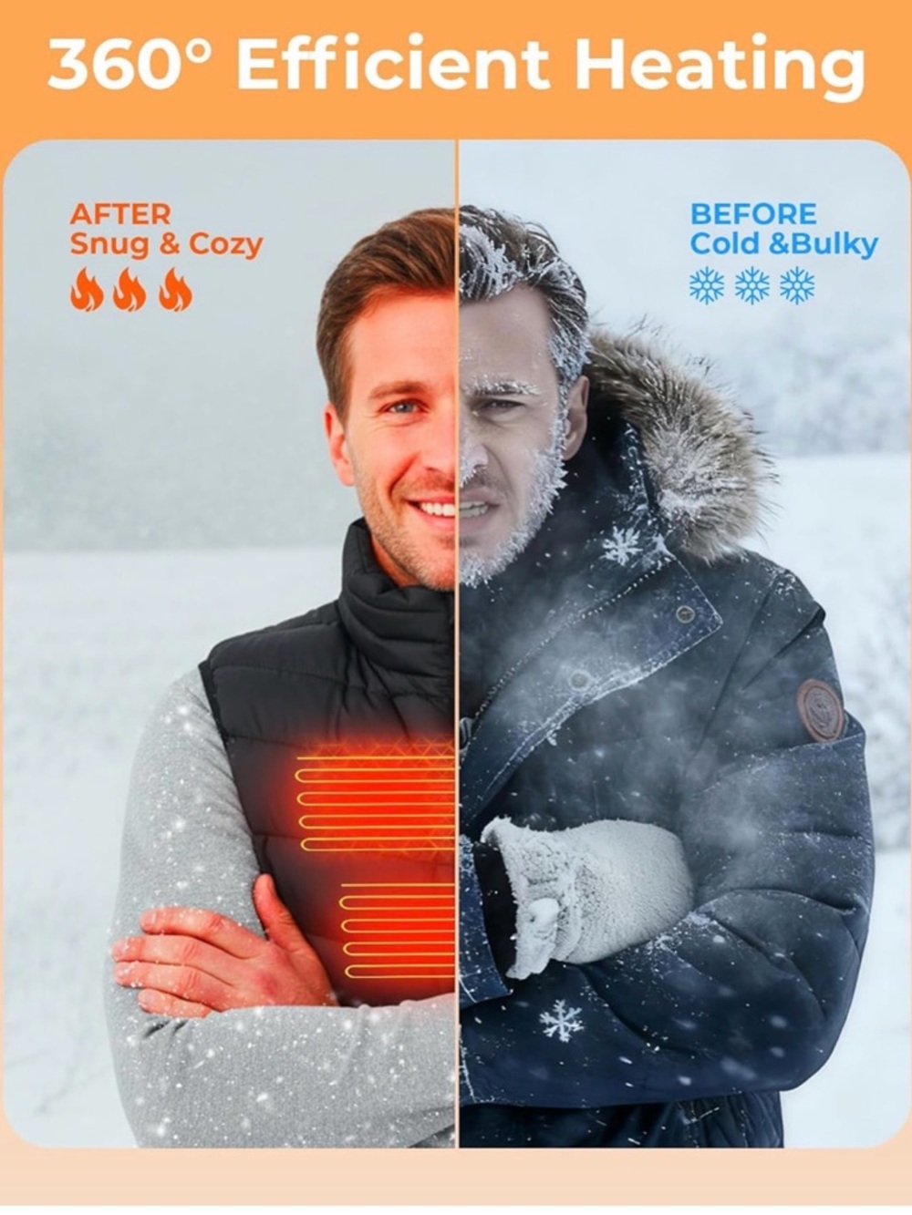 Men's Heated Puffer Vest - Black
